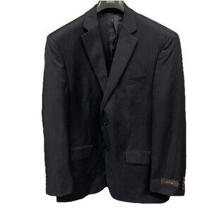 Tasso Elba Exclusively For Macys Men’s Two Button Navy Striped Blazer Size 42R